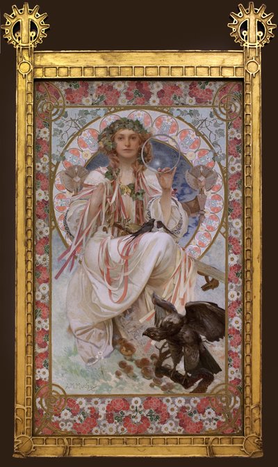 Portret van Josephine Crane Bradley in Slavia door Alphonse Mucha