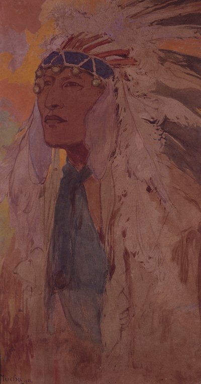 De Indiaan, 1904 door Alphonse Mucha