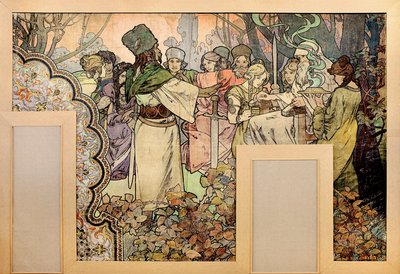 Muurschildering voor de Wereldtentoonstelling van 1900 door Alphonse Mucha