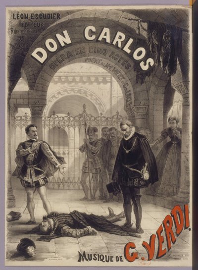Poster voor de opera Don Carlos door Giuseppe Verdi, 1867 door Alphonse Marie Neuville de