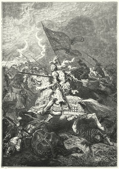 Slag bij Fornovo, Italië door Alphonse Marie de (after) Neuville