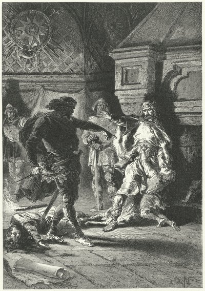 Clovis I legt zijn wil op als koning van de Franken door Alphonse Marie de (after) Neuville