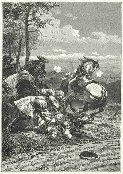 Dood van maarschalk Turenne bij de Slag om Salzbach door Alphonse Marie de (after) Neuville