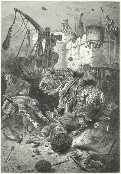 De dood van Simon de Montfort bij het Beleg van Toulouse door Alphonse Marie de (after) Neuville