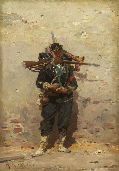 Trompetter van de Lichte Infanterie door Alphonse Marie de Neuville