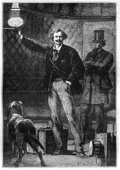 Illustratie van het boek "Rond de maan" door Jules Verne, Hetzel editie - Les voyages extraordinaires door Alphonse Marie de Neuville