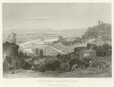 Lyon vanaf La Croix Rousse door Alphonse Marie de Neuville