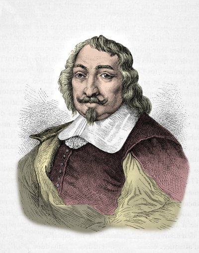 Portret van Samuel de Champlain (Gravure) door Alphonse Marie de Neuville