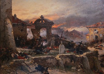 De begraafplaats van Saint-Privat, 18 augustus 1870, 1881 door Alphonse Marie de Neuville