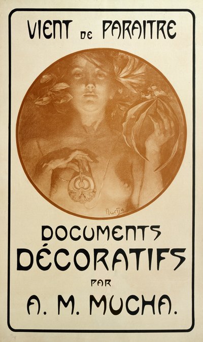 Advertentie voor de monografie Decoratieve Documenten door Alphonse Mucha, 1902 door Alphonse Mucha