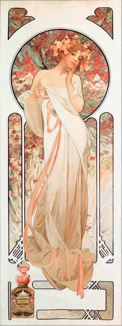 Reclameposter door Alphonse Mucha voor de geur 
