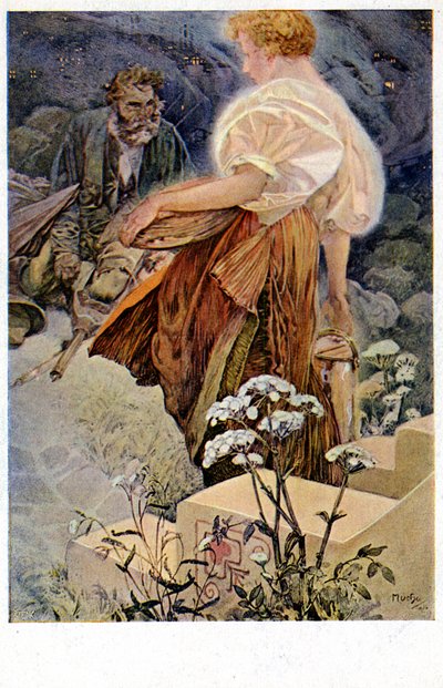 Zalig zijn de barmhartigen, want zij zullen barmhartigheid verkrijgen, 1906 door Alphonse Mucha
