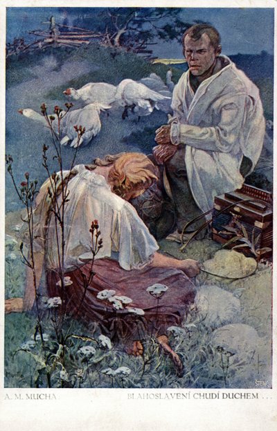 Zalig zijn de armen van geest, want hunner is het koninkrijk der hemelen, 1906 door Alphonse Mucha