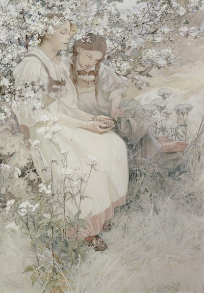 Zalig zijn de reinen van hart: want zij zullen God zien, 1906 door Alphonse Mucha