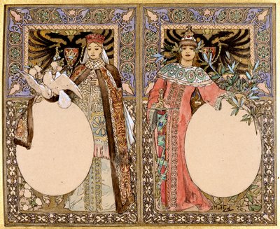 Boekillustratie, 1890s door Alphonse Mucha
