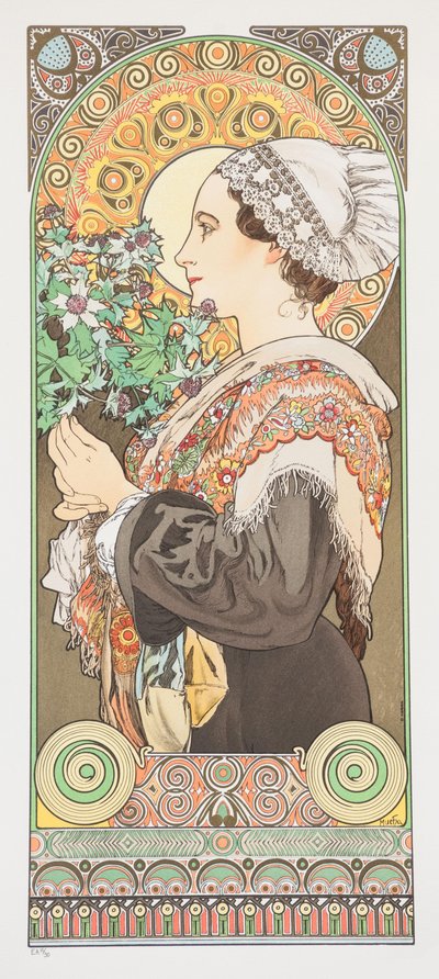 Chardon de Grève. Distel van de Zanden, 1902 door Alphonse Mucha