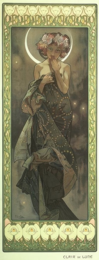 Maanlicht door Alphonse Mucha