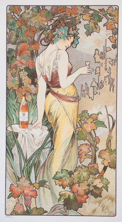 Cognac Bisquit, ca. 1899 door Alphonse Mucha