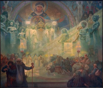 De heilige berg Athos door Alphonse Mucha