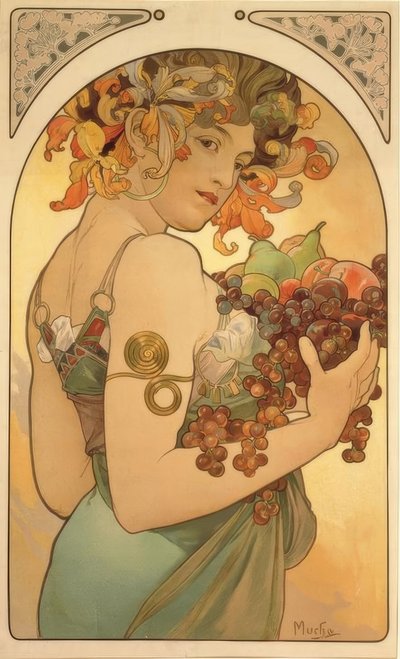 Vruchten door Alphonse Mucha