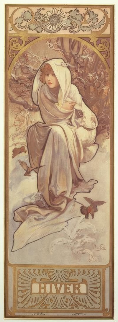 Winter door Alphonse Mucha