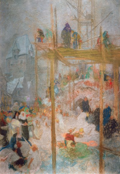 Johann Militsch von Kremsier / Studie voor triptiek van A. Mucha door Alphonse Mucha