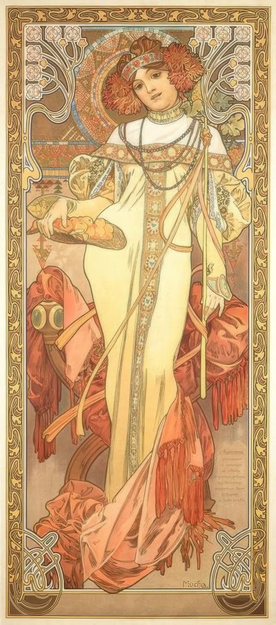 De herfst door Alphonse Mucha