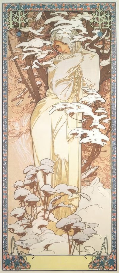 De winter door Alphonse Mucha