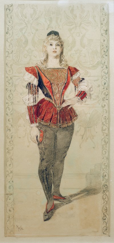 Het Kostuum in het Theater door Alphonse Mucha