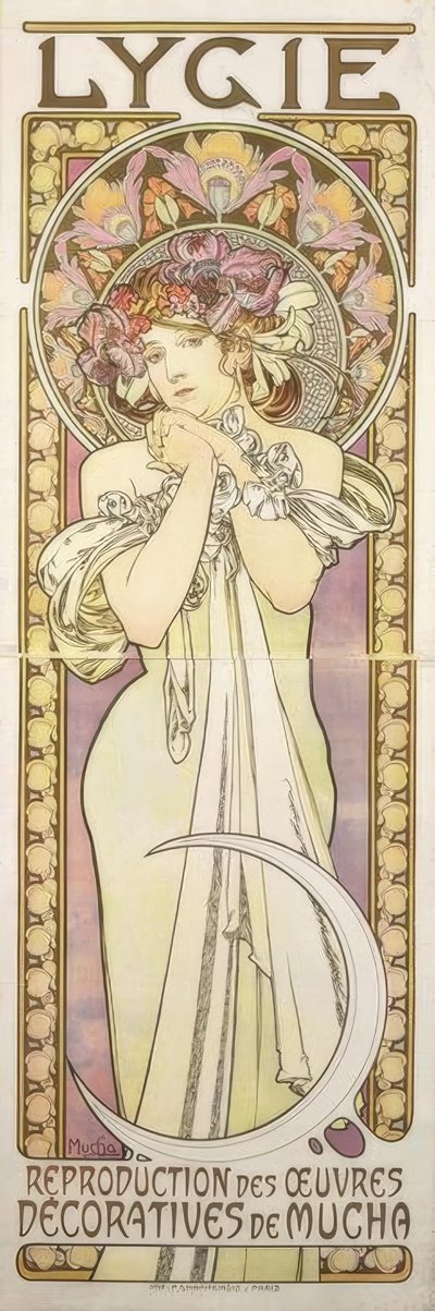 Lygie – Reproductie van decoratieve werken van Mucha door Alphonse Mucha