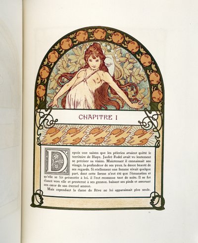 Pagina uit Ilsee, Prinses van Tripoli, 1897 door Alphonse Mucha