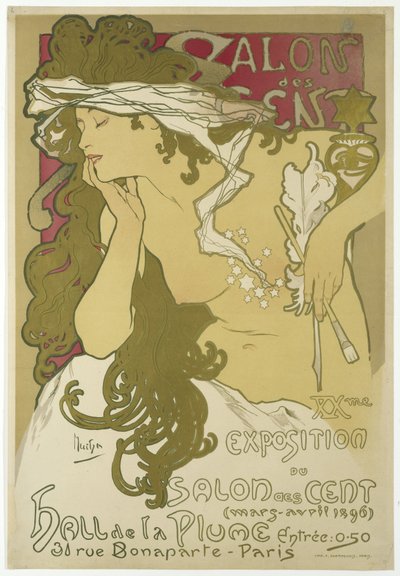 Salon des Cent, XXme Exposition du Salon des Cent, maart-april, 1896 door Alphonse Mucha