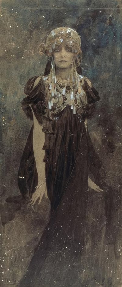 Sarah Bernhardt in de rol van Medea door Alphonse Mucha