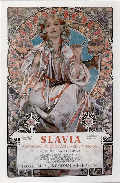 Slavia-poster, 1907 door Alphonse Mucha