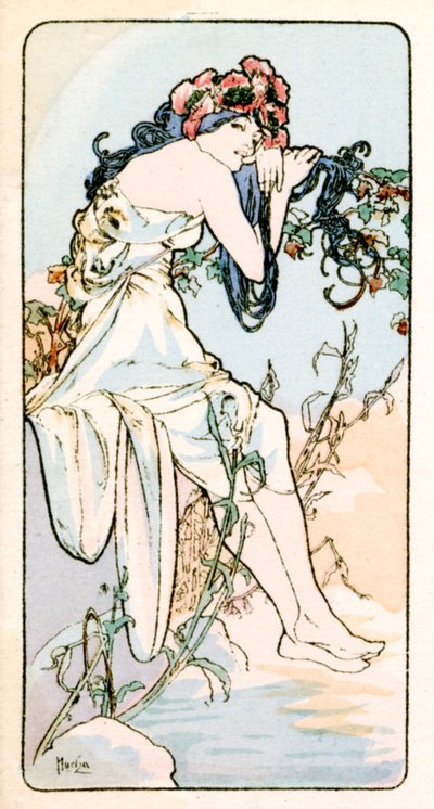 Zomer, 1900 door Alphonse Mucha