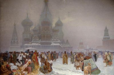 De afschaffing van de lijfeigenschap in Rusland door Alphonse Mucha