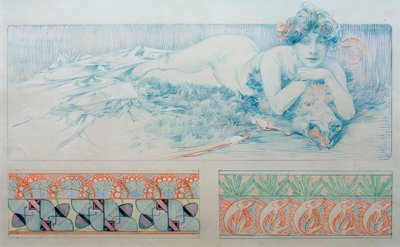 Voorstudie voor Plaat 4 door Alphonse Mucha