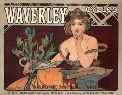 Waverley-fietsen door Alphonse Mucha