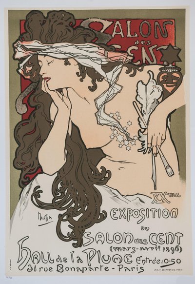 XXe expositie van de Salon des Cent, 1896 door Alphonse Mucha
