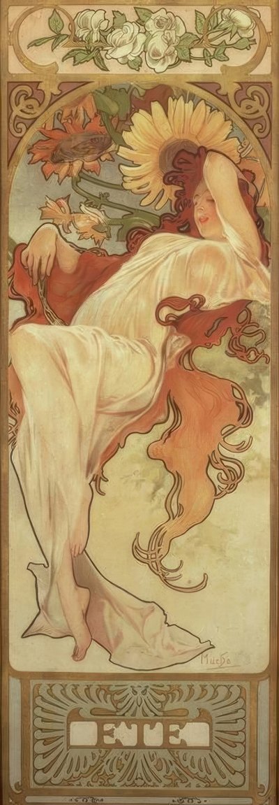 Zomer door Alphonse Mucha
