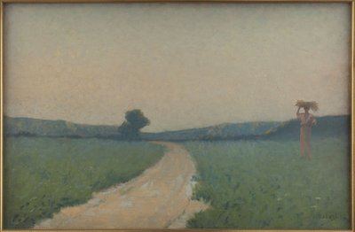 De weg door de velden in de ochtend door Alphonse Osbert