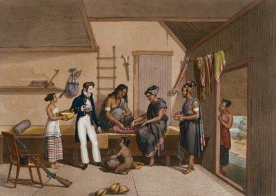 Interieur van een huis in Coupang, Timor, uit 