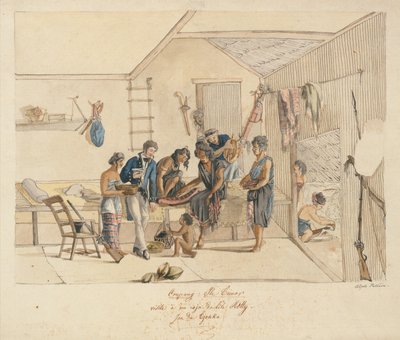 Bezoek aan een Raja van de Timor-eilanden door Alphonse Pellion