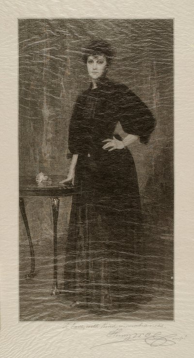 Een dame in het zwart door Alsace Henry Wolf