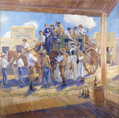 Gouverneur Burnett Overhandigt het Handvest van Staat aan San Jose, Californië (c.1925) door Alson Skinner Clark