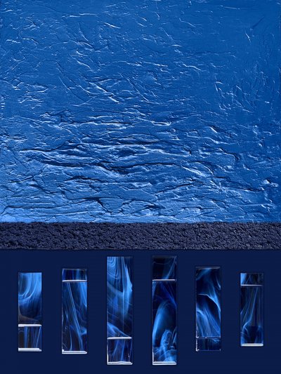 Abstract: Blauwe rookstromen door Alyson Storms