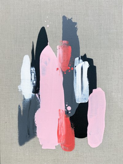 Abstract: roze en grijze strepen door Alyson Storms