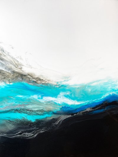Abstracte golven in de diepe oceaan door Alyson Storms