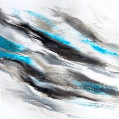 Vloeiend abstracte blauwgroene afbeelding door Alyson Storms