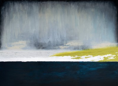 Regen boven een geel veld door Alyson Storms